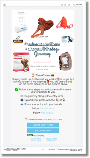 Customer retention photo contest