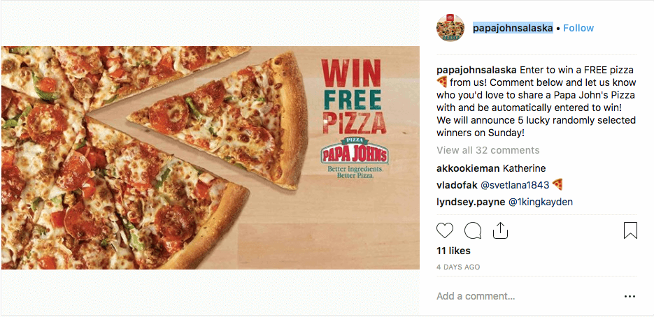 increase Instagram followers tag food