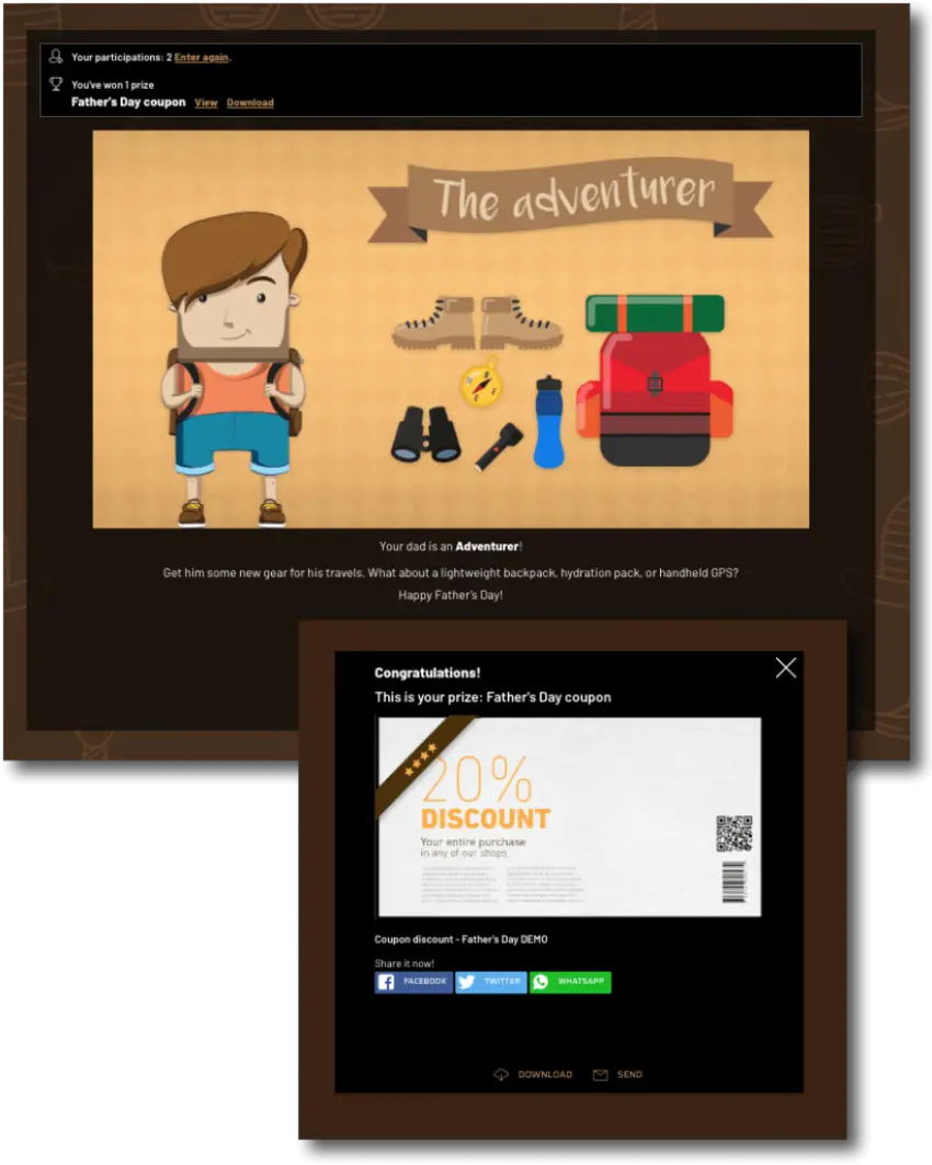 Father's Day product recommender coupon