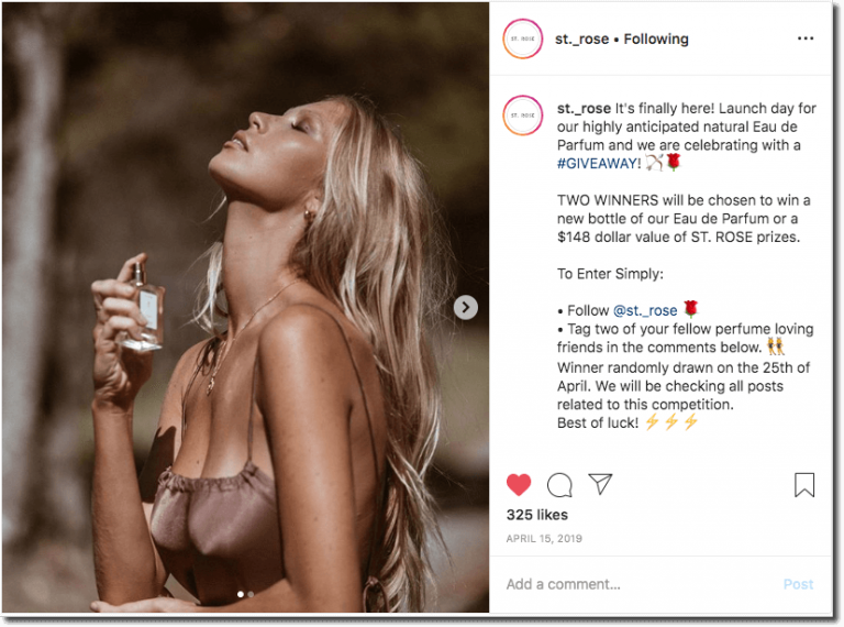New product launch Instagram example