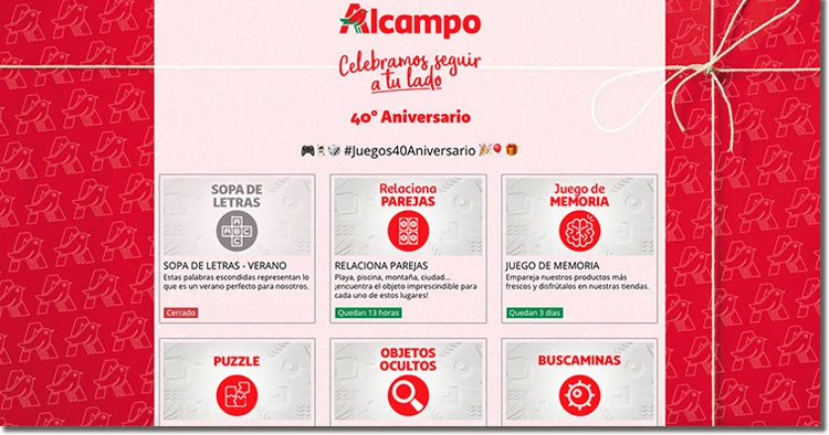 alcampo's 40th anniversary campaign: multi-game promotion launched with easypromos.