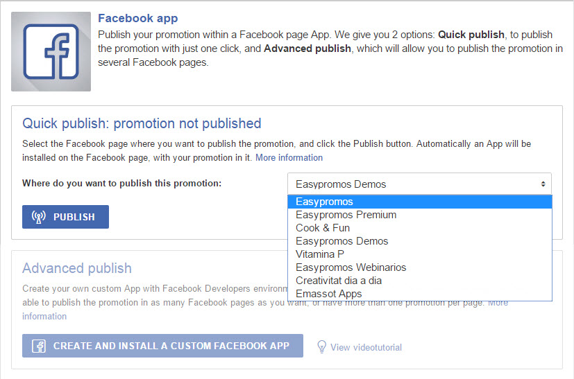 publish as a FB app