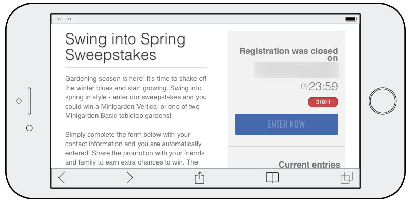 Screenshot of a spring recruiters contest on mobile.