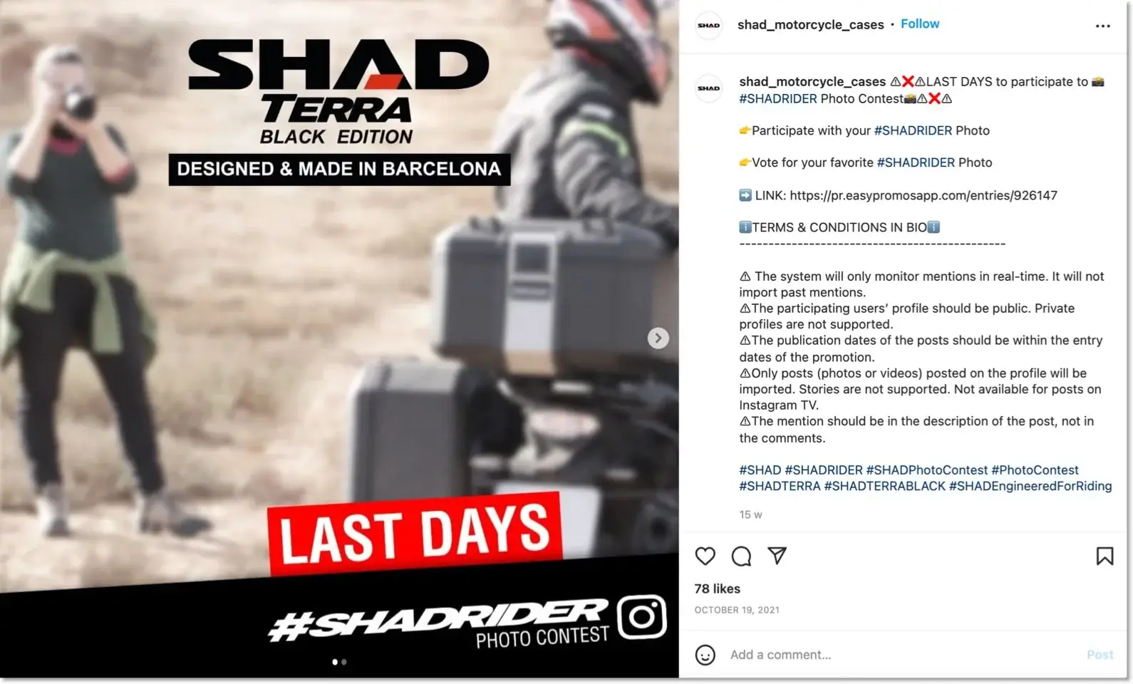 shad and their instagram mention and hashtag contest