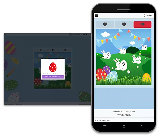 Reveal & Win easter egg hunt example