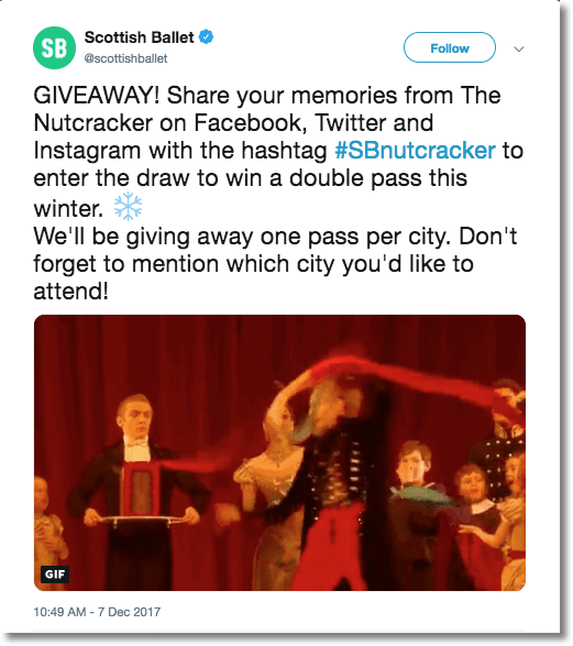 scottish ballet winter giveaway on twitter