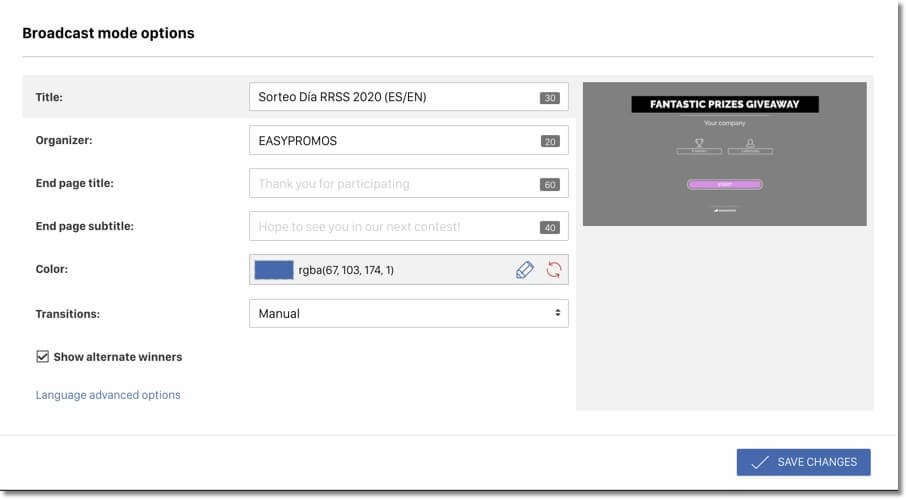 show mode easypromos