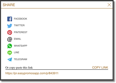 Screenshot of how a father's day quiz can be shared on social media channels.
