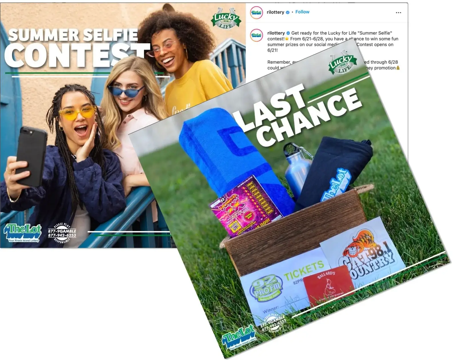 Rhode Island Lottery organized a mention and hashtag contest