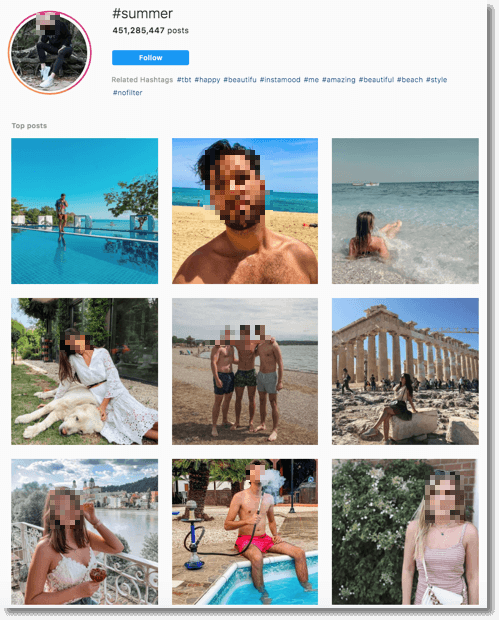 Summer hashtag on instagram