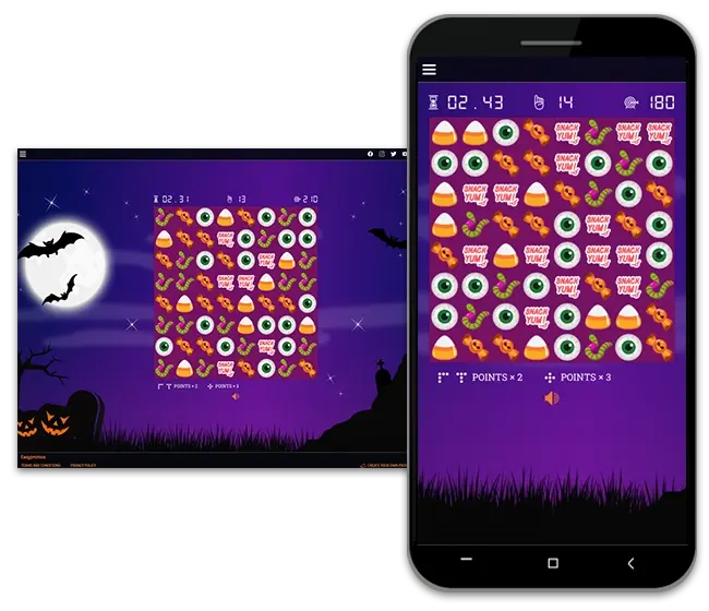 slide & match halloween game