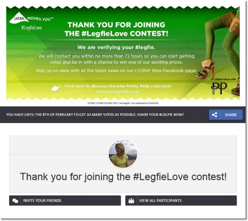 Photo, text and video contests with pre-moderation