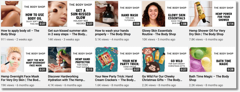 corporate youtube channel. the body shop channel.