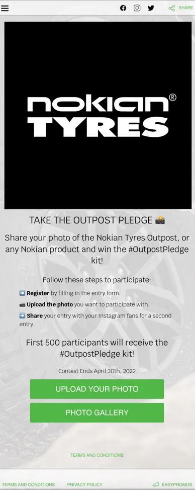 photo contest for brand awareness by nokian tyres