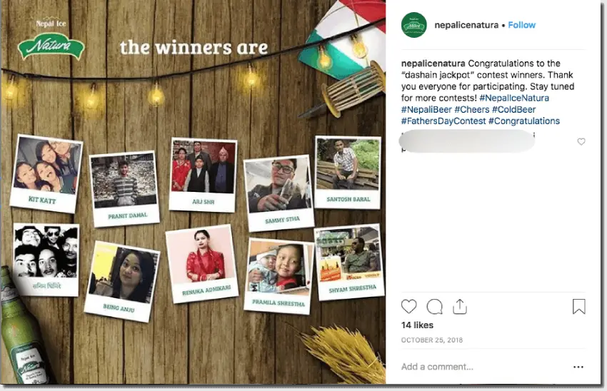 Instagram Giveaway