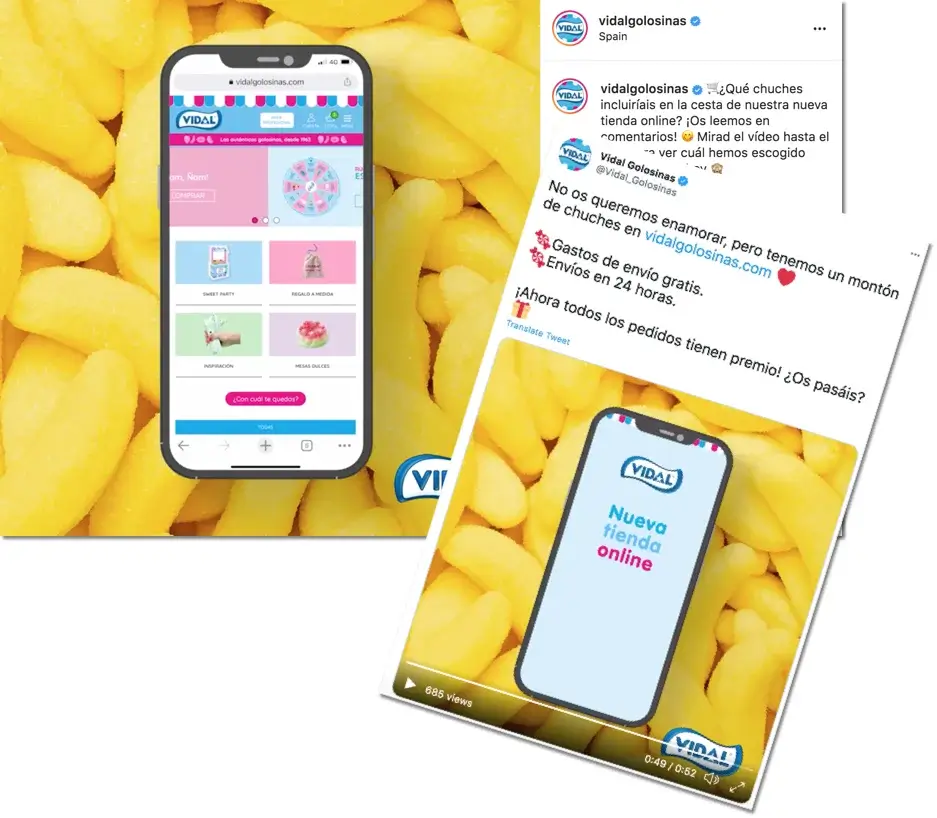 new website launch promotion: vidal social media posts