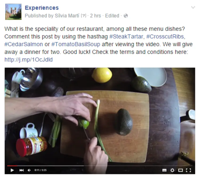 video cooking sweepstakes