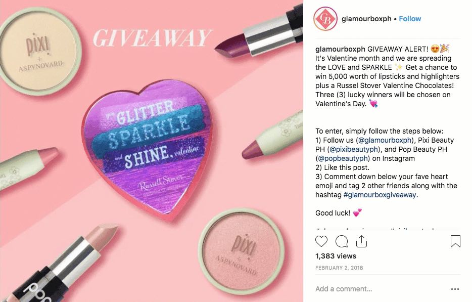 giveaway instagram valentines with video