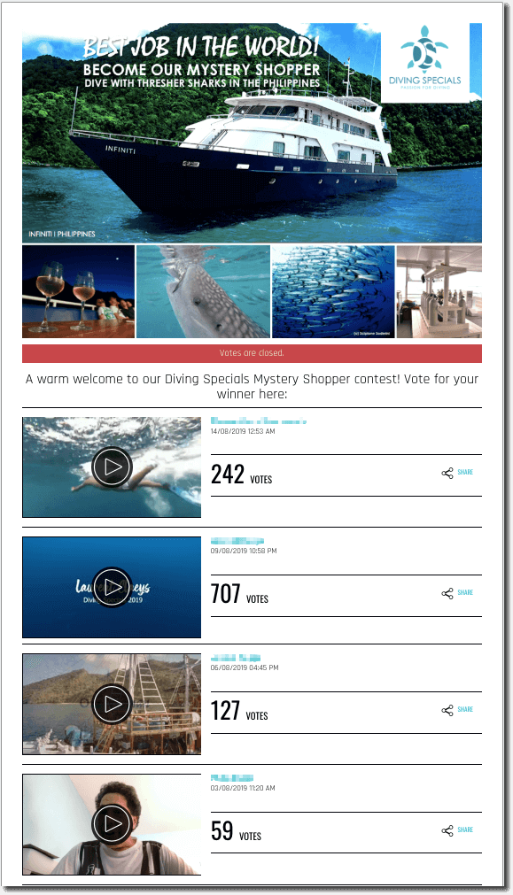 video contests organized with Easypromos