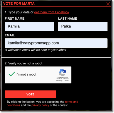 voting system, video contest application