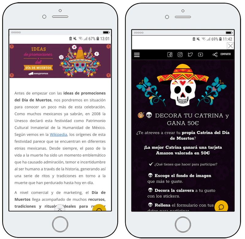 Image of a mobile phone showing an example of a widget popup.