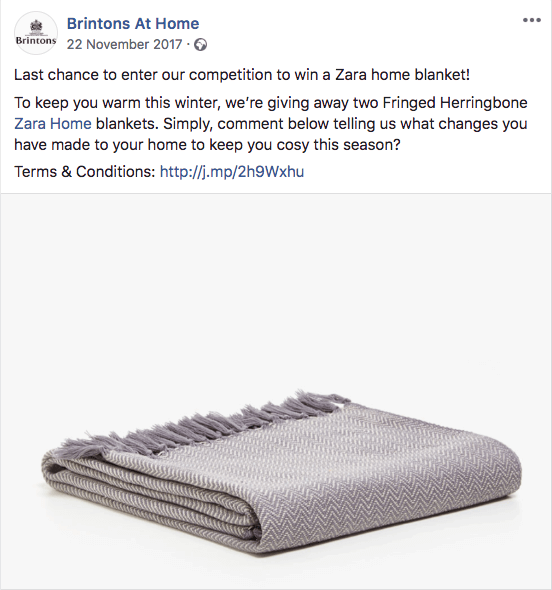 Winter Facebook giveaway comments fashion home