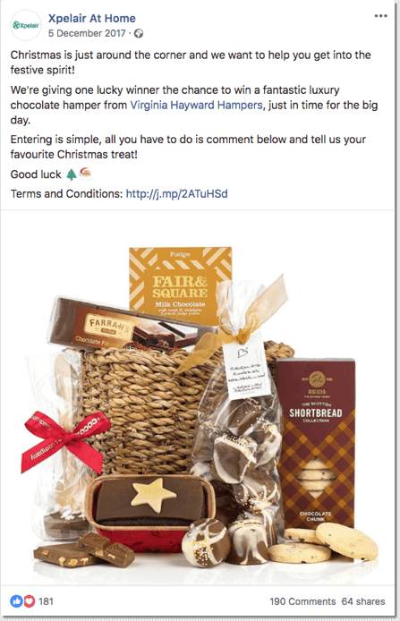 Christmas giveaways ideas on Facebook