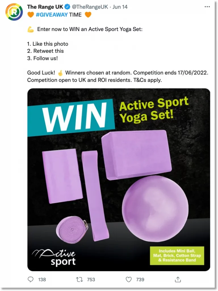 yoga giveaway on twitter