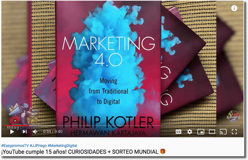 Book giveaway on YouTube by Easypromos