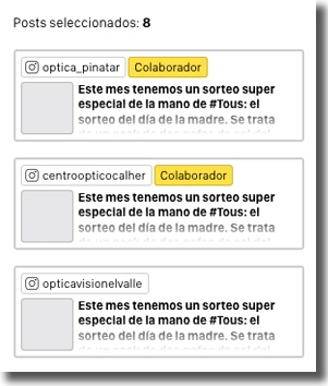 herramienta para hacer sorteos en Facebook e Instagram con colaboradores