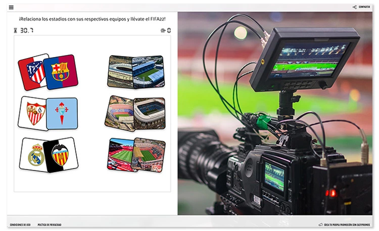 Ideas de promociones para partidos de fútbol: relaciona equipos con sus campos