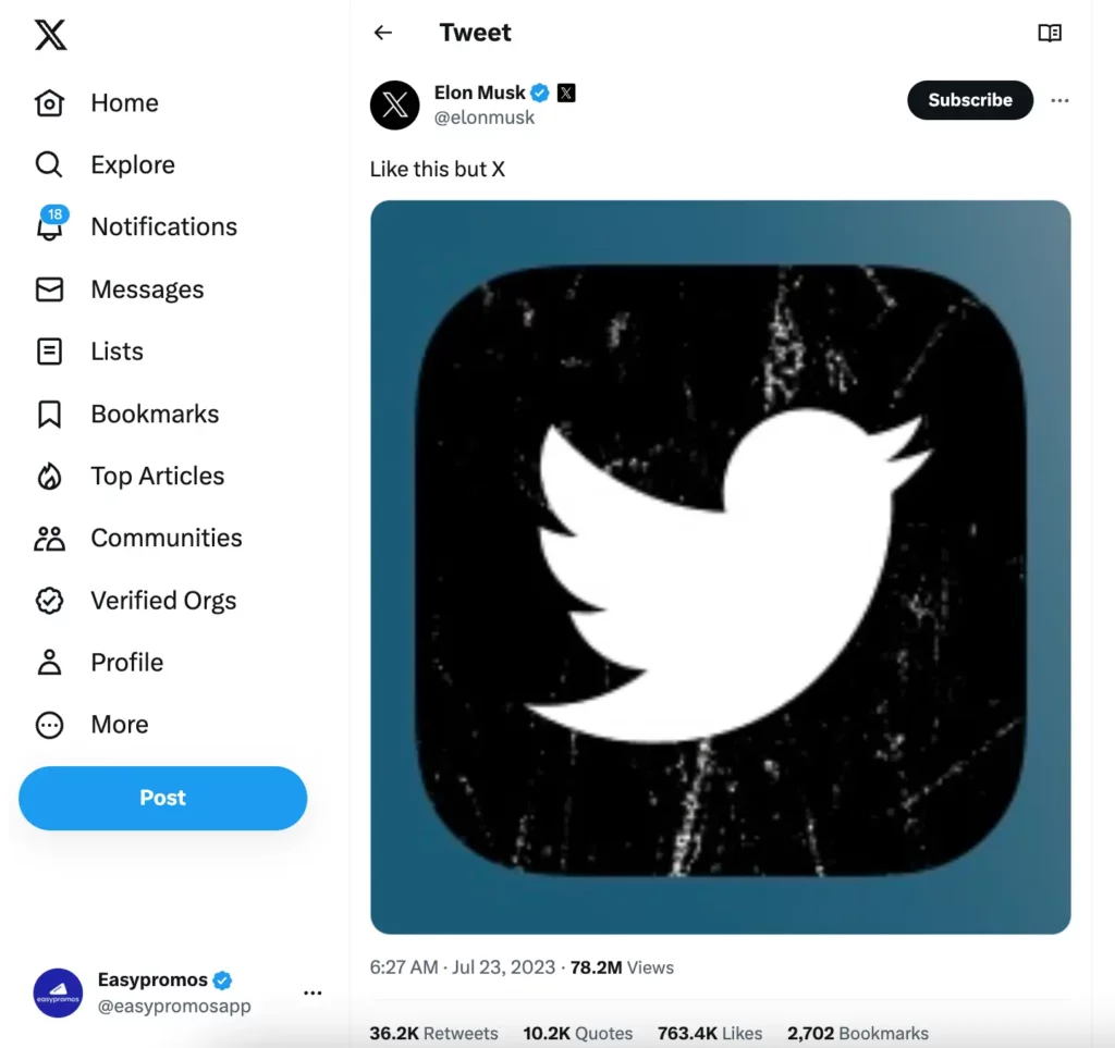 Twitter is now X