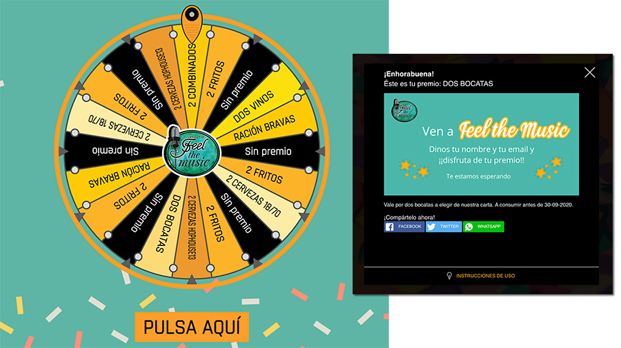 ejemplo de ruleta de premios para fidelizar