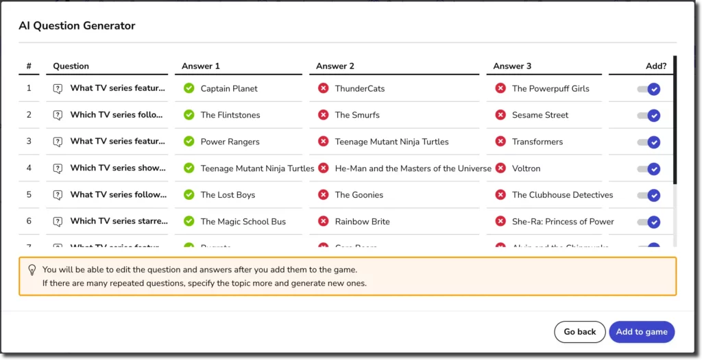 AI question generator
