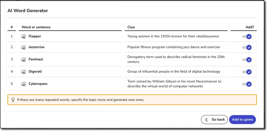 AI word generator: Neologisms of the 20th century