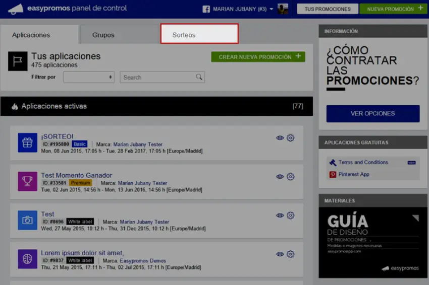 Aplicacion Sorteo en Facebook_1