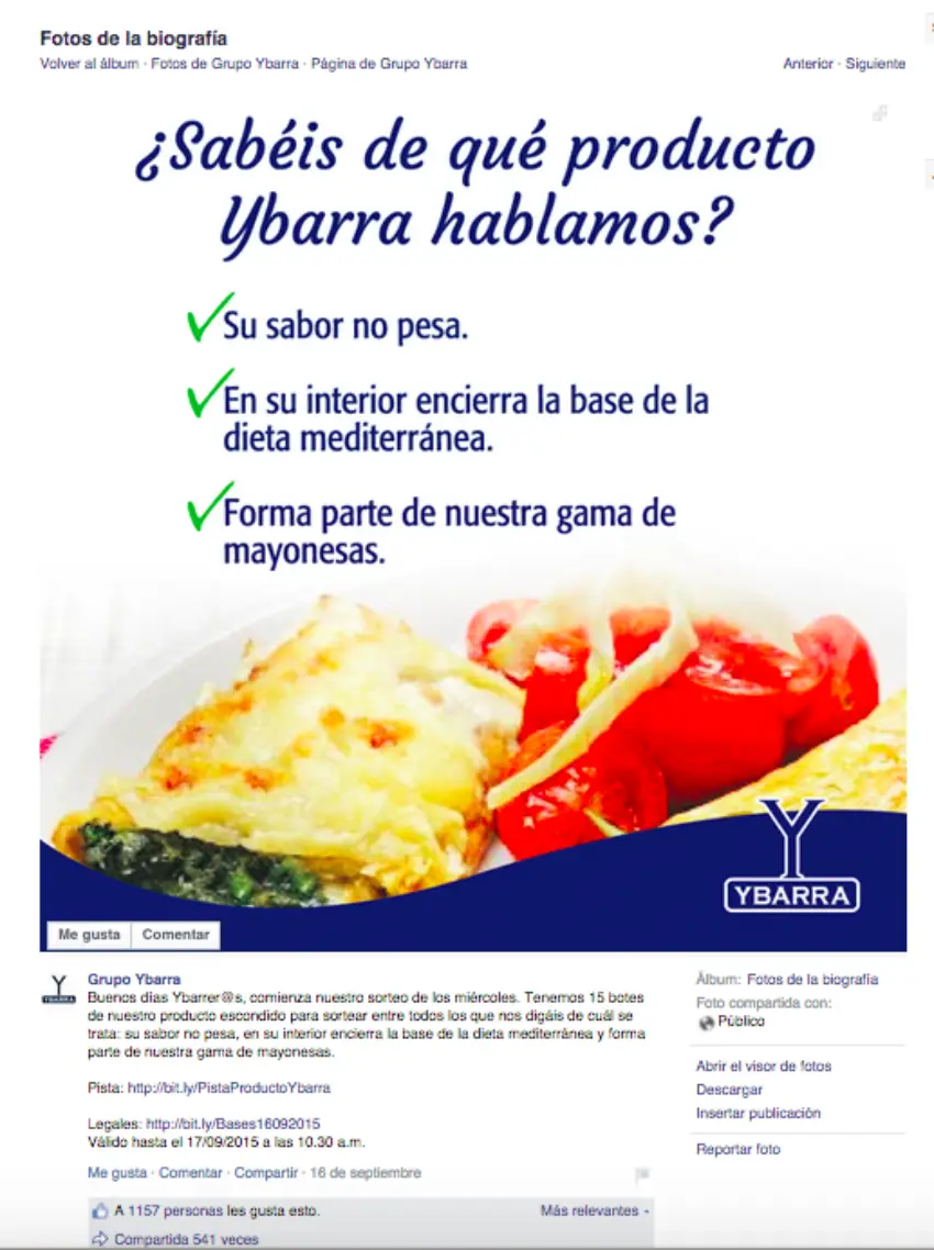 concurso facebook ybarra