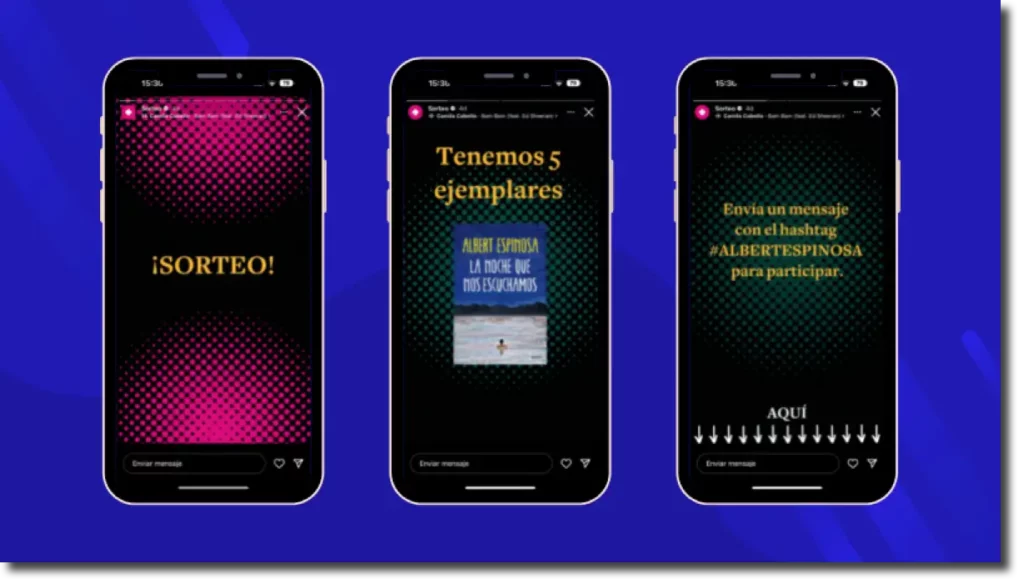 Instagram Stories Giveaway based on replies by Casa del Libro
