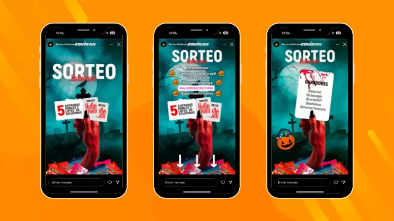 Ejemplo de sorteo de respuestas en Stories de Covirán