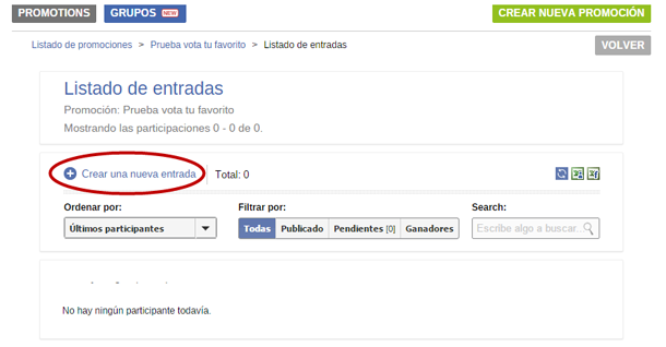 Crear nueva entrada