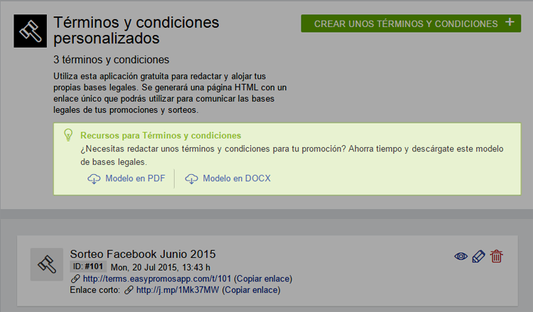 Crear bases legales para promociones online