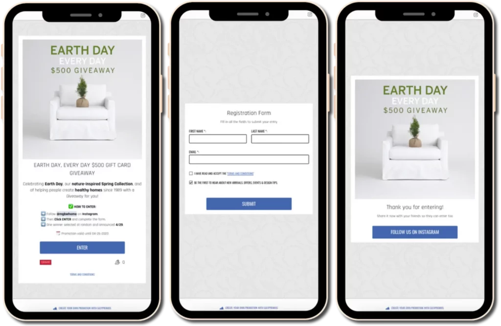 Earth Day Interactive Promotion - Entry Form Giveaway