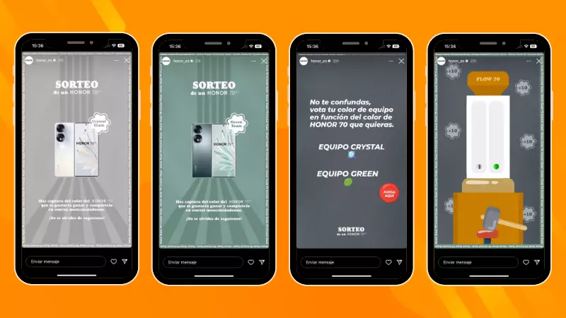 Ejemplo de sorteo de menciones en Stories de Honor España