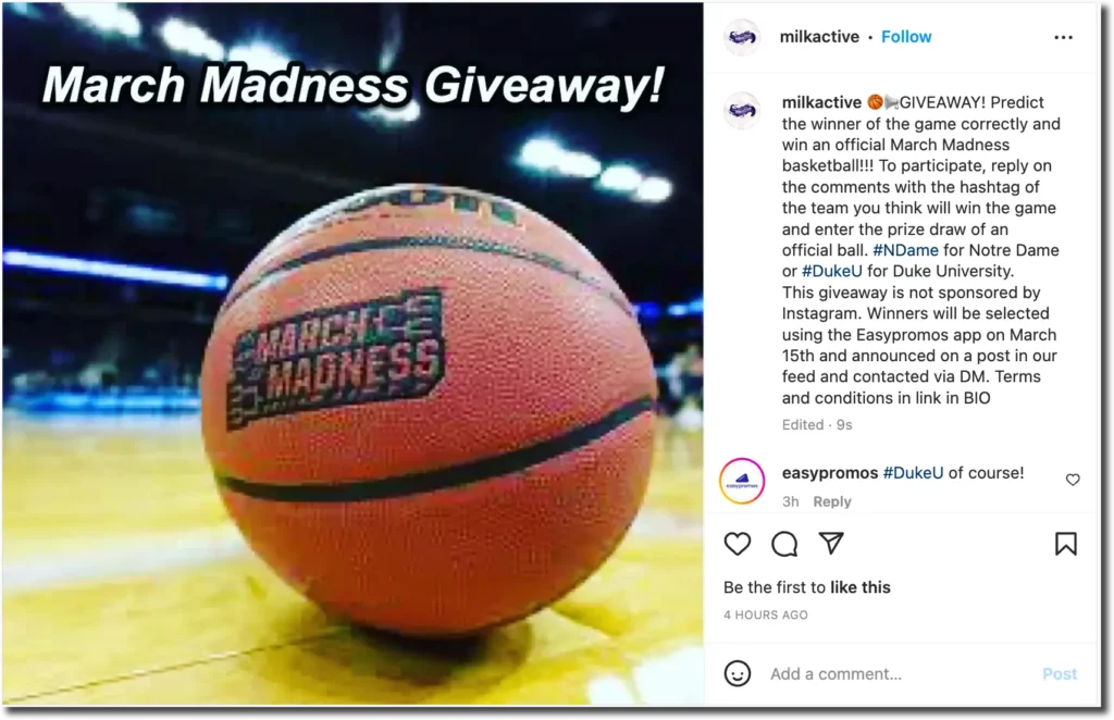 March Madness Instagram Giveaway