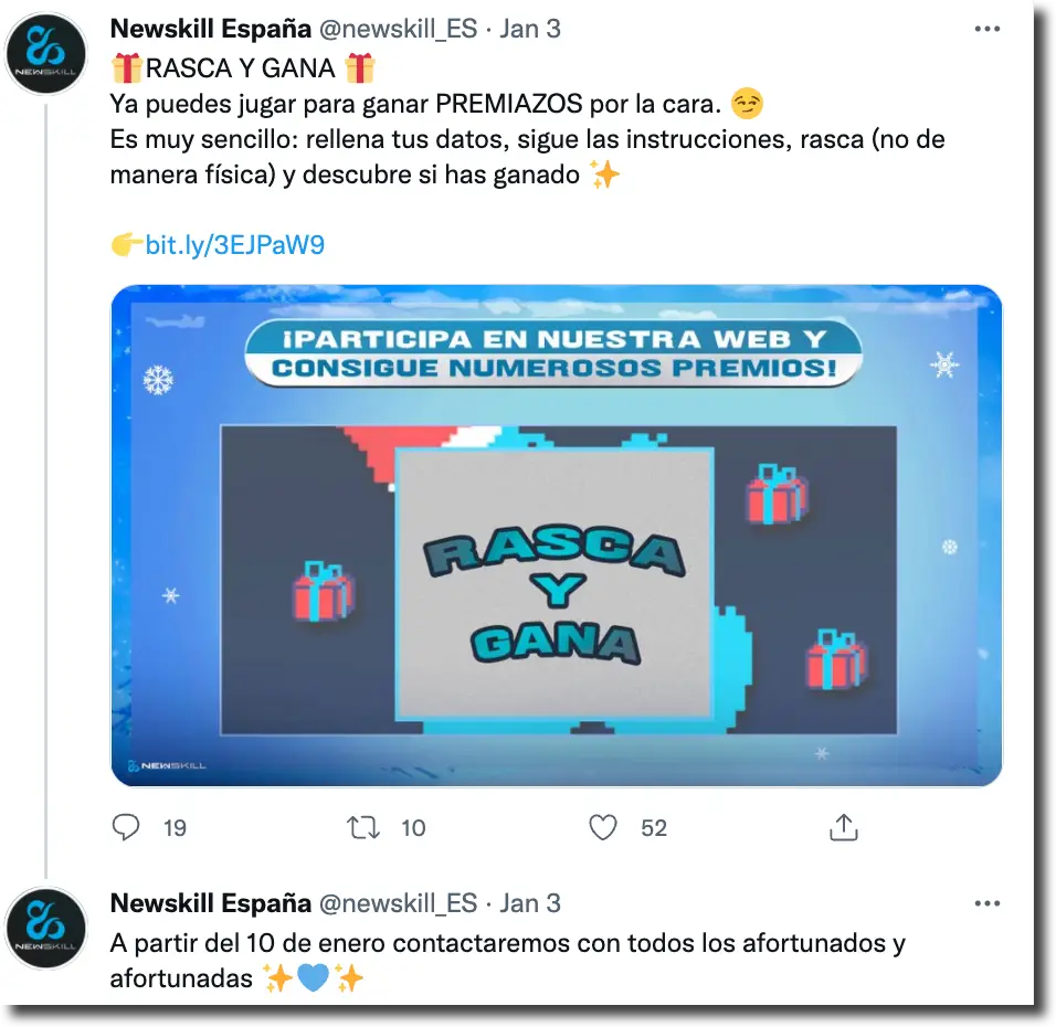 Promoción Rasca y Gana Newskill en Twitter