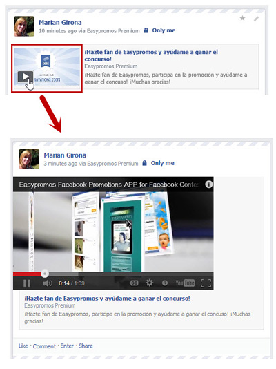 Reproducir video muro usuario