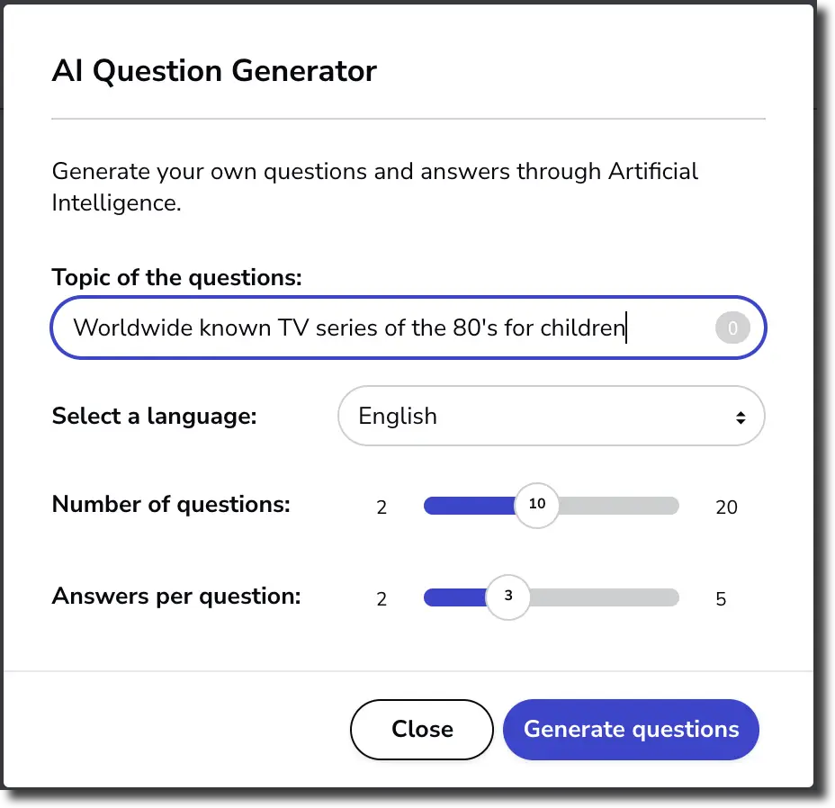 Timed Quiz AI question generator