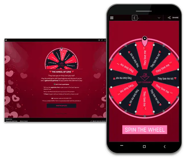 Activities to foster employee engagement. Spin the Wheel application used to distribute Valentine's Day prizes