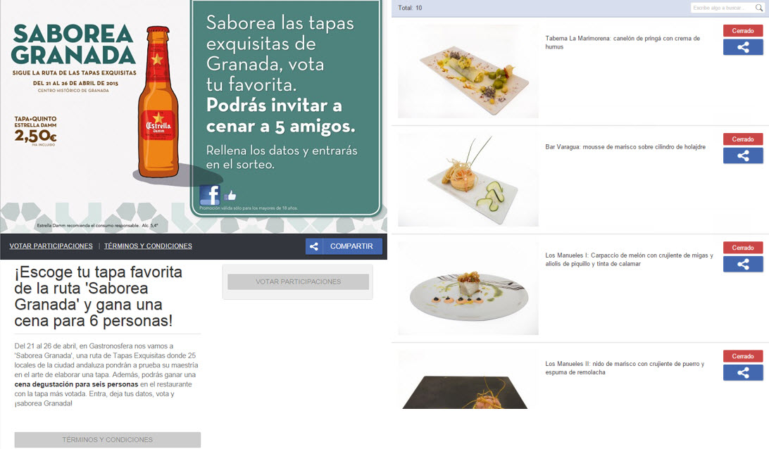 Vota tu favorito Saborea Granada