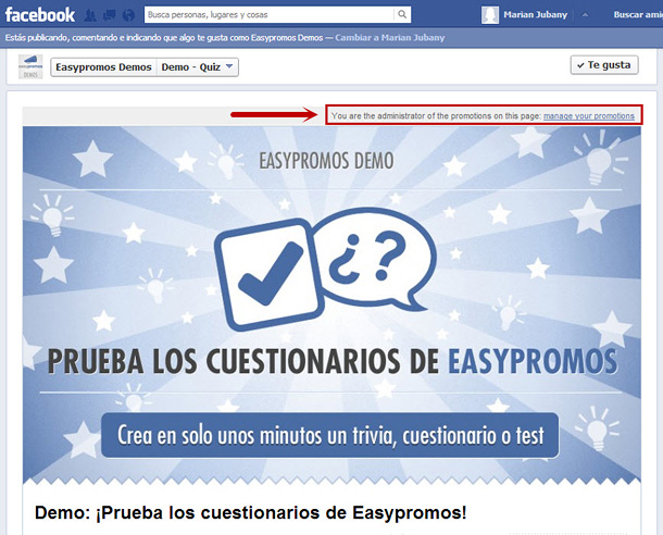 Acceso administracion desde pestana
